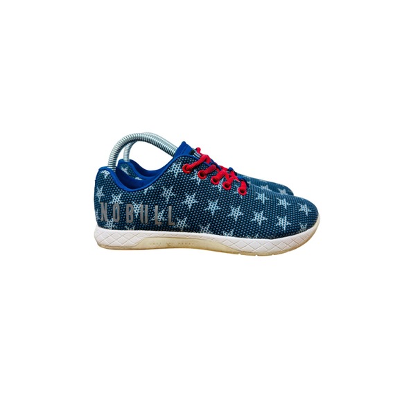 NOBULL Star Print Super Fabric Athletic Shoes Women's Size 7 Red Laces Blue - Picture 14 of 15